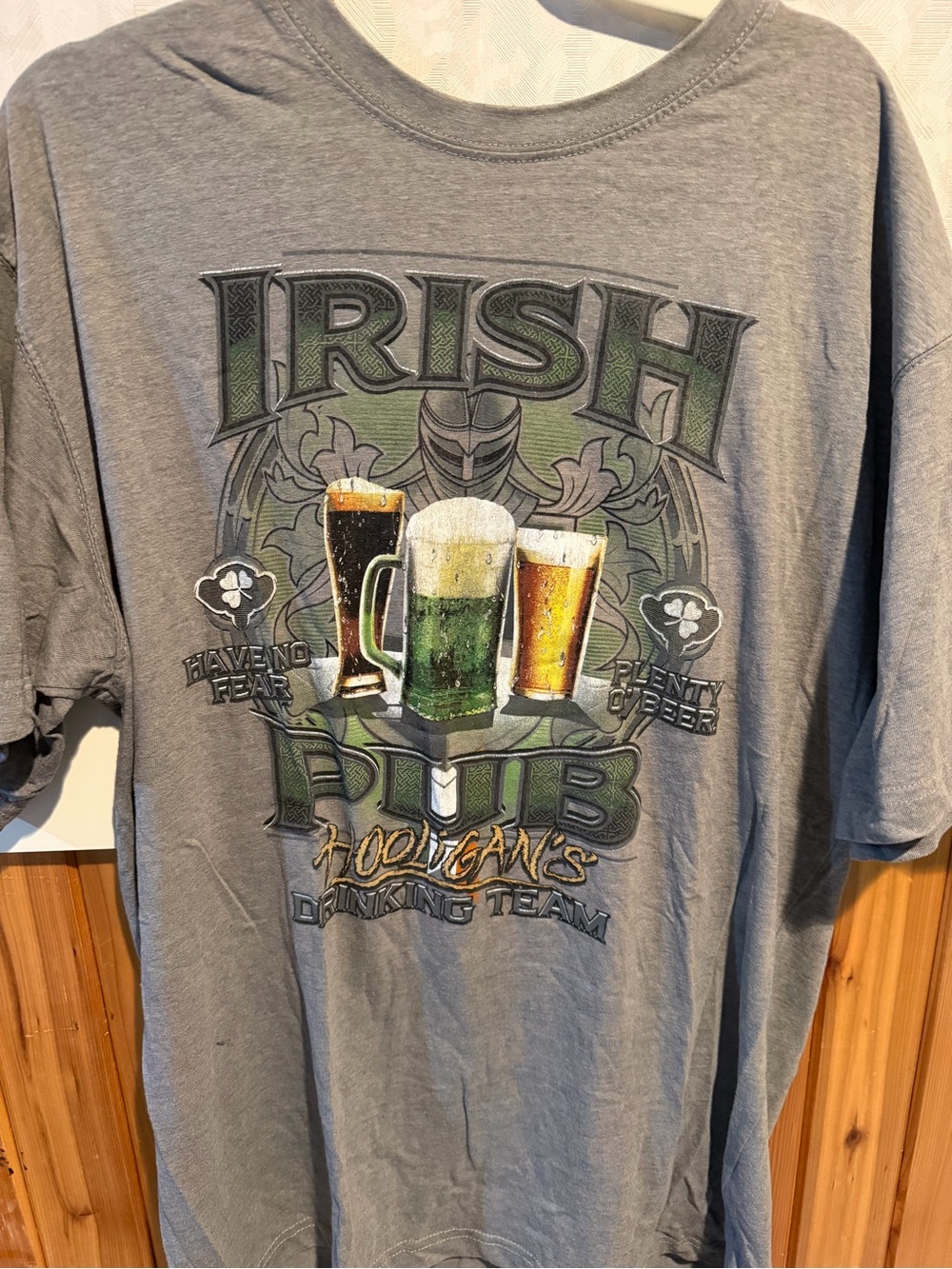 Men’s Newport Blue Graphic Irish Beer Short Sleeve Tee XL